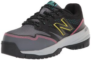 NEW BALANCE WOMEN'S 589 V1 COMPOSITE TOE INDUSTRIAL SHOE, BLACK/LEAD/SULPHUR YEL